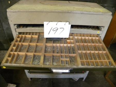 image: Sample large drawer of movable lead type.