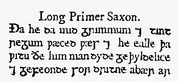 image: "Long Primer Saxon" from Caslon specimen
