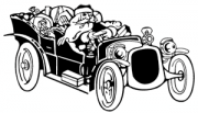 image: Santa in car
