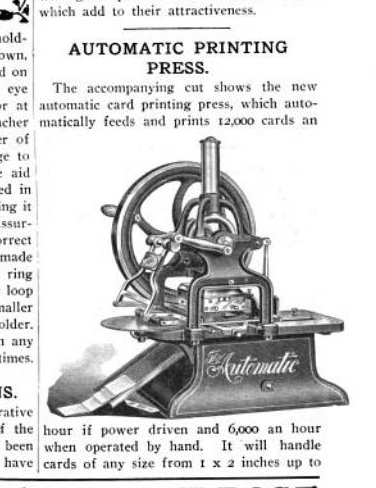 image: 1907 American Stationer article about "new press"... this one looks like mine more than any other ad or image so far.